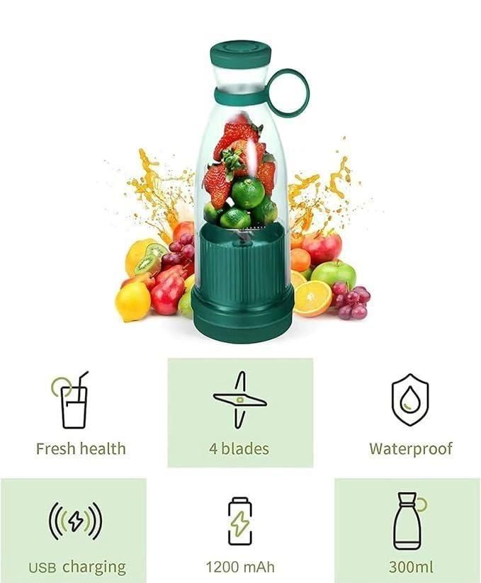 Mini Mixer Grinder Bottle – Portable USB Blender for Juice & Shakes