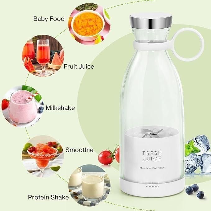 Mini Mixer Grinder Bottle – Portable USB Blender for Juice & Shakes
