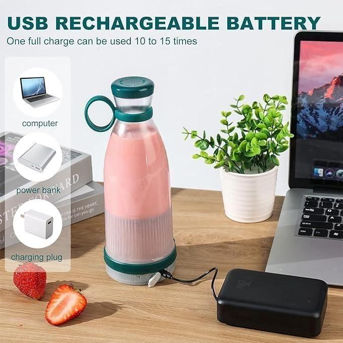Mini Mixer Grinder Bottle – Portable USB Blender for Juice & Shakes